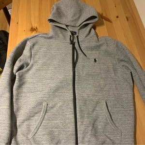 Polo ralph lauren grey zip up hoodie Size medium